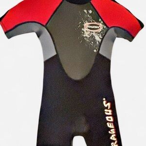 Kids Swim Rashguard - Red and Black